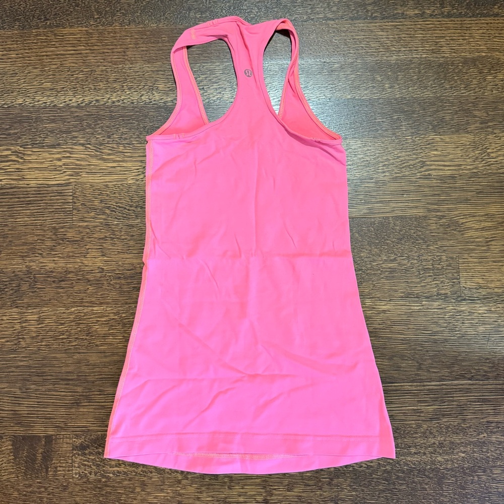LULULEMON pink raced back tank top size 2